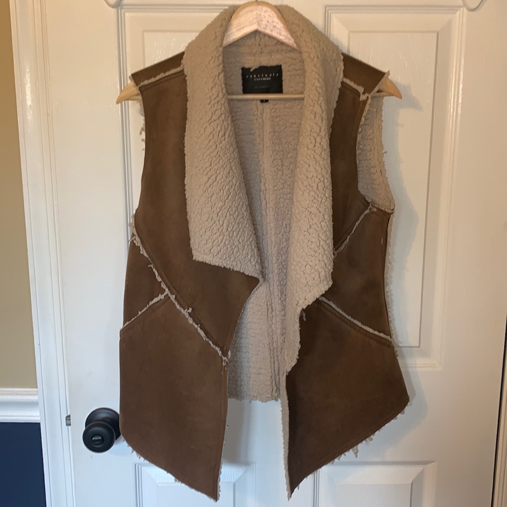 Sanctuary Clothing Suede Sherpa Vest